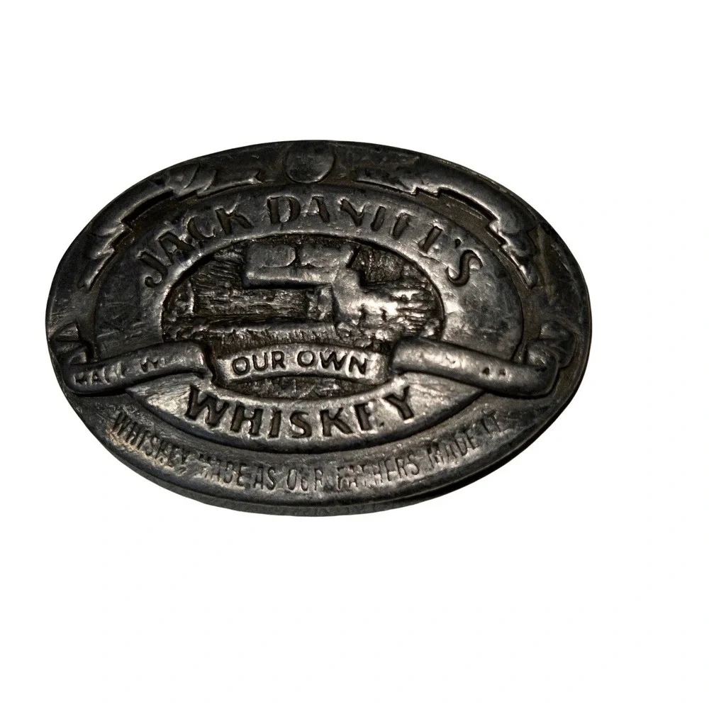 Vintage 1989 Jack Daniels Silver Belt Buckle Bergamot Buckle Co.